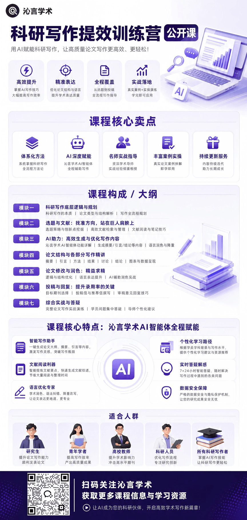 科研写作提效训练营公开课课程介绍长海报