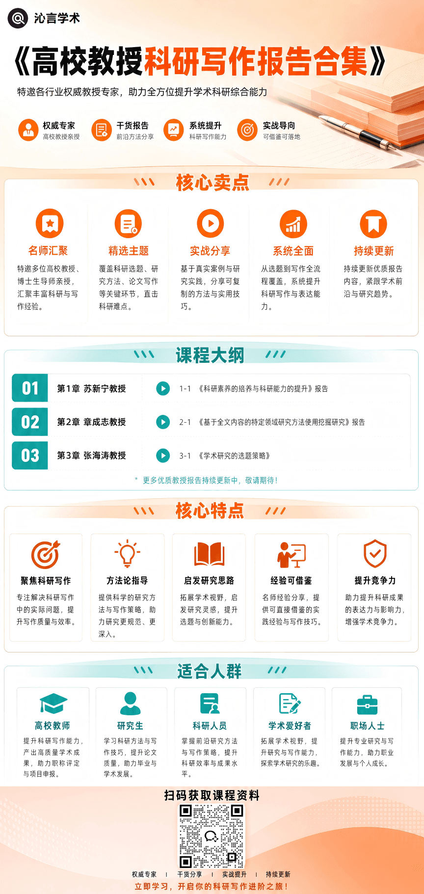《高校教授科研写作报告合集》课程介绍长海报