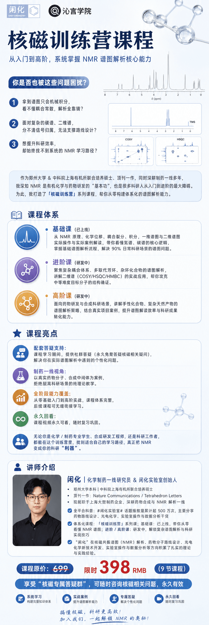 核磁共振波谱实战训练营课程介绍长海报